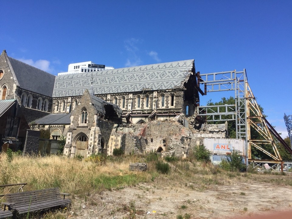 Neuseeland - Christchurch - Vom Erdbeben zerstörte neugotische, anglikanische Christchurch Cathedral 