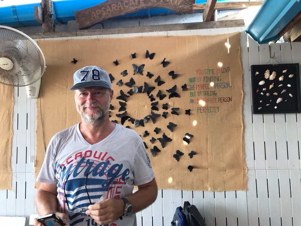 Thailand - Amphoe Ko Lanta - He has no idea what it says behind him 😘