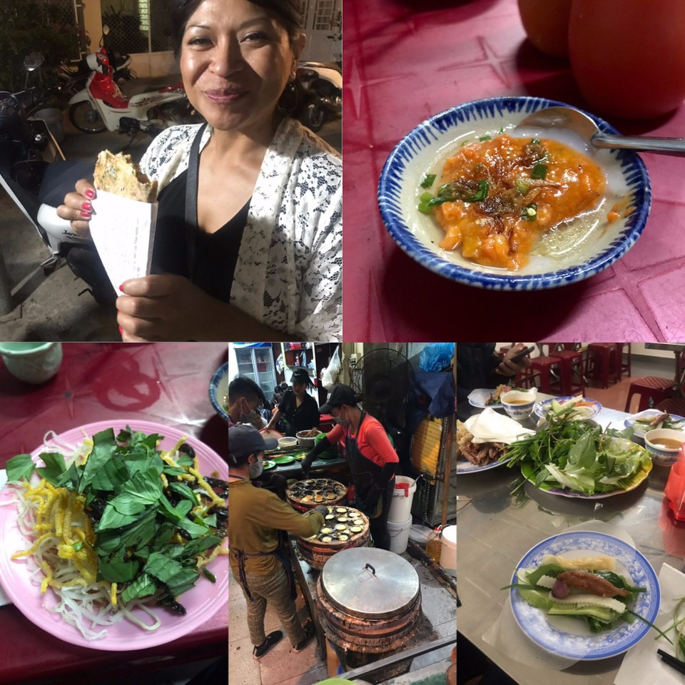 Vietnam - Dalat - Food tour --> Vietnamesisk pizza, Báhn beo, Xáp xáp, Báhn can, Nem nuong