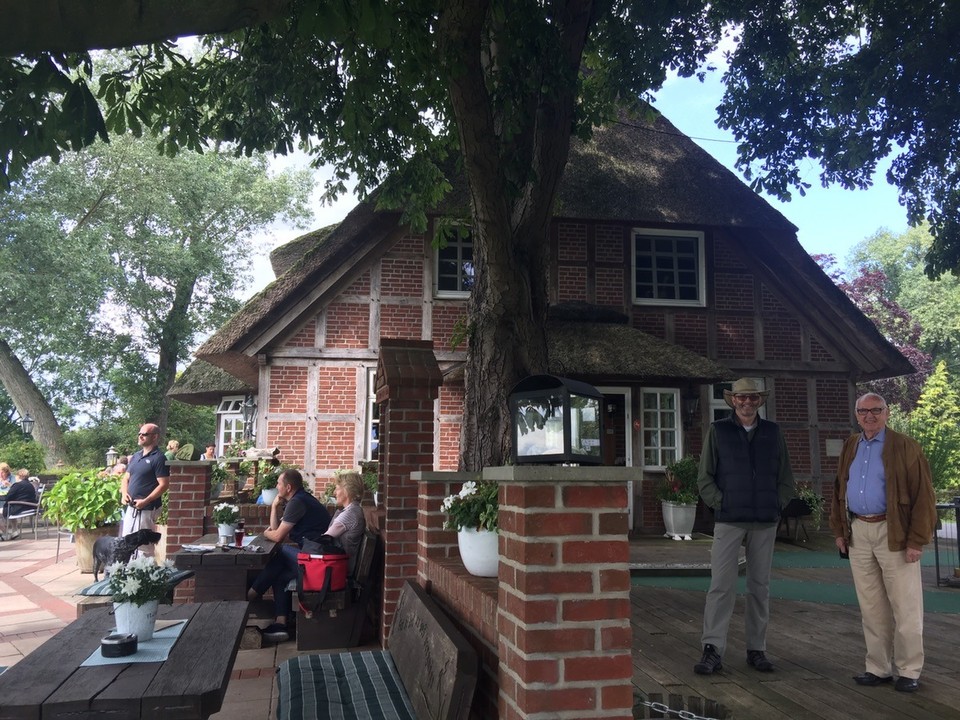 Germany - Lilienthal - Thatched roof Zur Schleuse Restaurant. 