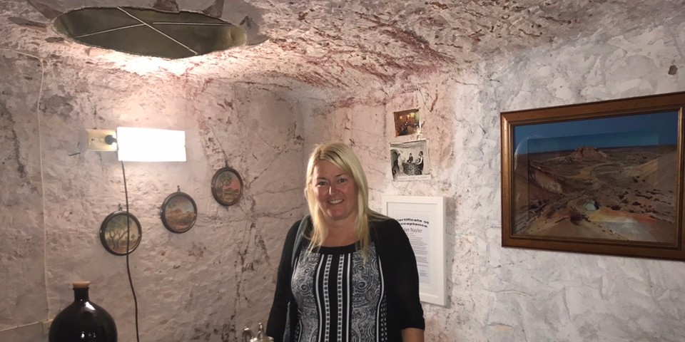 Australia - Coober Pedy - Faye even dugout a bar and a cellar. She was the party gal