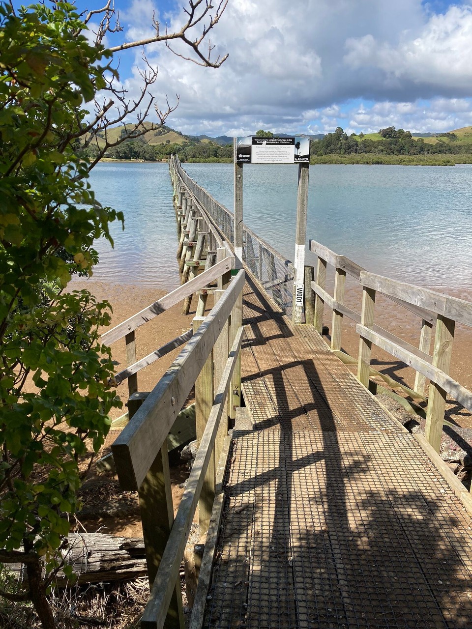 Neuseeland - Hikurangi - Am nächsten Tag geht‘s wieder über die Brücke 🤪
Die längste Fußgängerbrücke Neuseelands mit 395m
