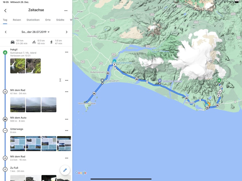 Island -  - Und das war unser heutiger Tag. Vom Campingplatz Pakgil bis zu den Westmännerinseln. Entspannte 101km. Perfekt🥰❤️