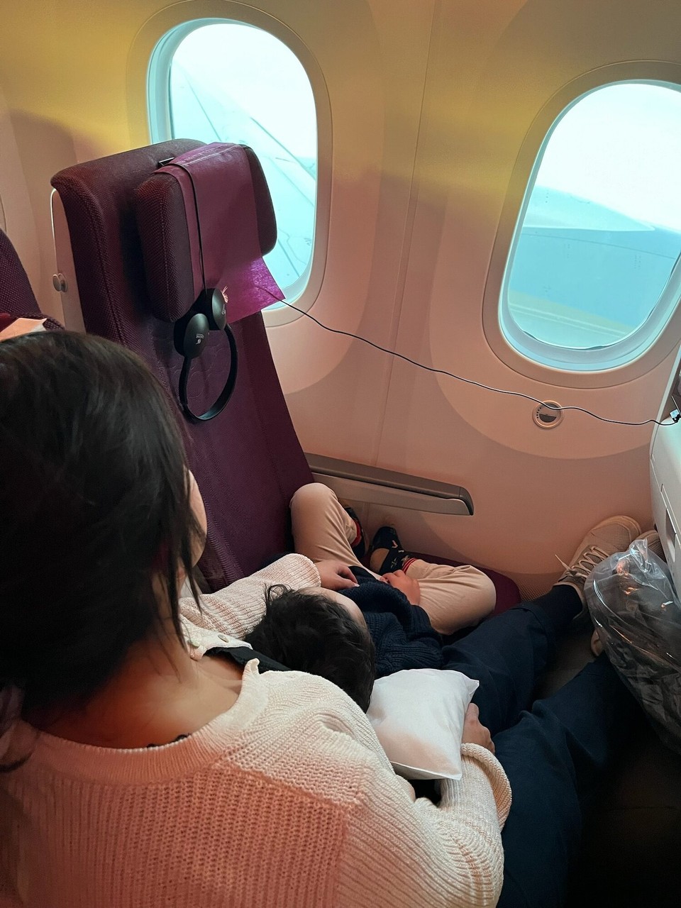 Katar - Doha - Im Flieger haben wir es uns dann erstmal gemütlich gemacht.