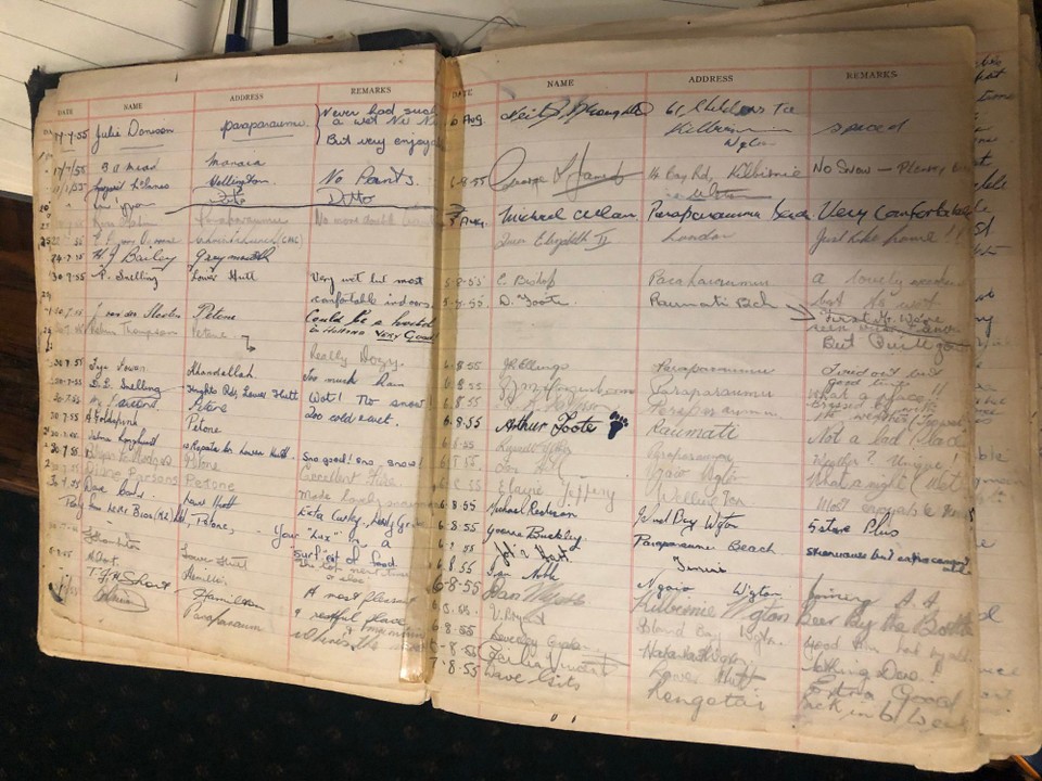 Neuseeland - Taranaki - Gästebuch der Lodge aus alten Zeiten