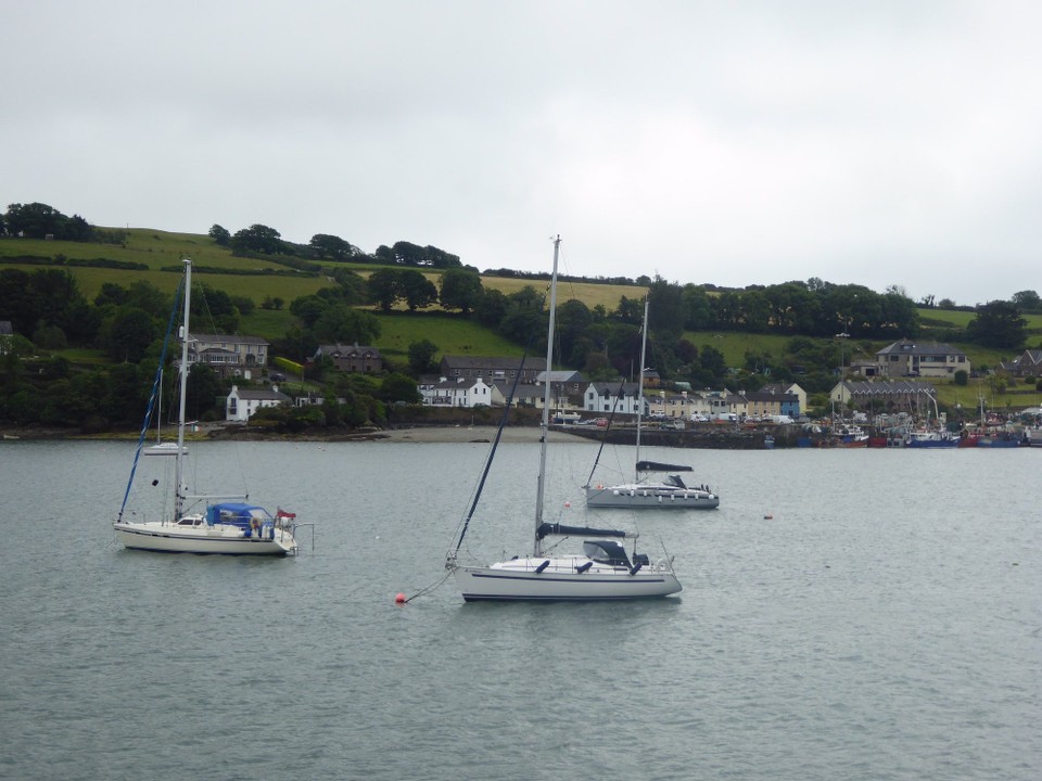 Ireland - Glandore - Walking the road to Glandore we spied Avalon at her anchorage.