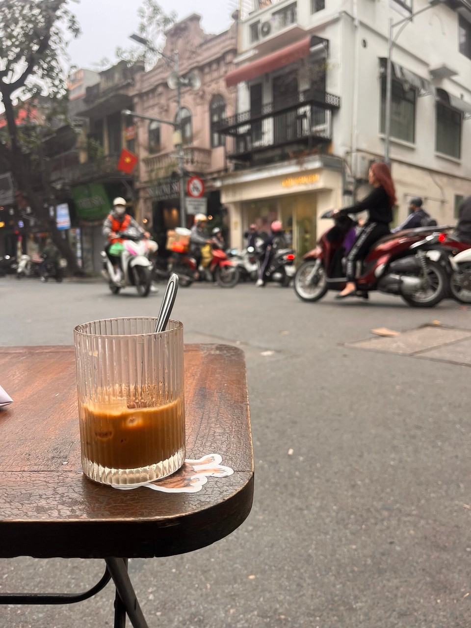 Vietnam - Hanoi - Checked out of MM and went to book the loop for tonight :). Went to have a coffee and a bahn mi in the middle of Hanoi’s old quarter 