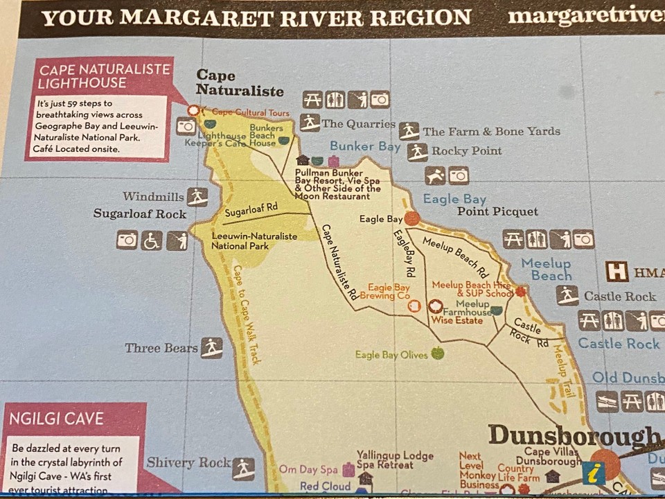 Australien - Naturaliste - Heute kühl und nicht Einladend zum Baden, wir fahren nach Dunsborough zum Tourist Information Centre ....
