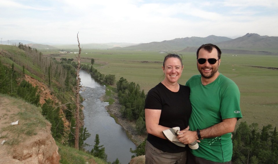 Mongolia - Kharkhorin - Us at a Gorge - can't remember its name