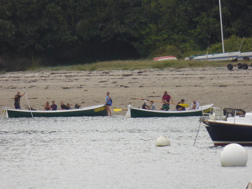 United Kingdom - Falmouth - Although the wind came up as we moored, it soon abated so the rowers could enjoy a break on shore. 
We had to smile when we discovered the berthing master takes American Express, not the usual cash - a first sign of South Coast sailing? 