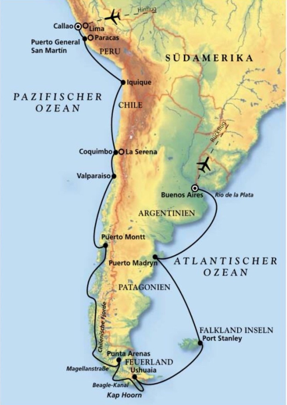 Schweiz - Zürich-Flughafen - 1. Etappe von Lima bis Buenos Aires