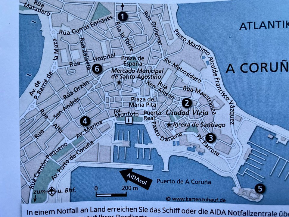 Spanien - A Coruña - Lageplan