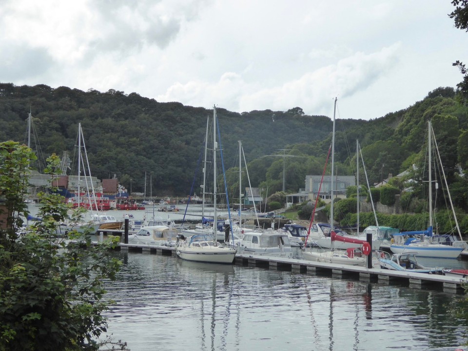 United Kingdom - Fowey - After an enormous breakfast at the cafe on the quay, and ordering a new bilge pump and Tesco shop online, we felt we needed some exercise (although walking up the steep slope to the showers and chandlery is a strenuous enough workout).