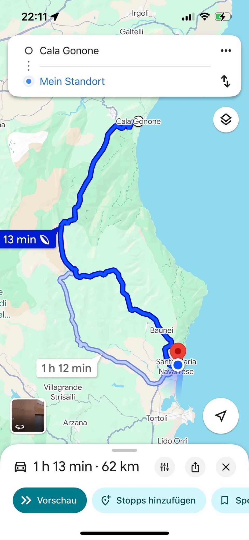 Italien - Baunei - Diese Straße hat etwas Übelkeit verursacht.