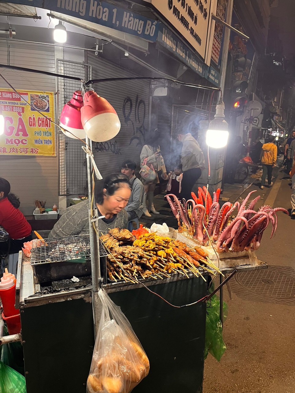 Vietnam - Hanoi - Someone selling some octopus tentacles 