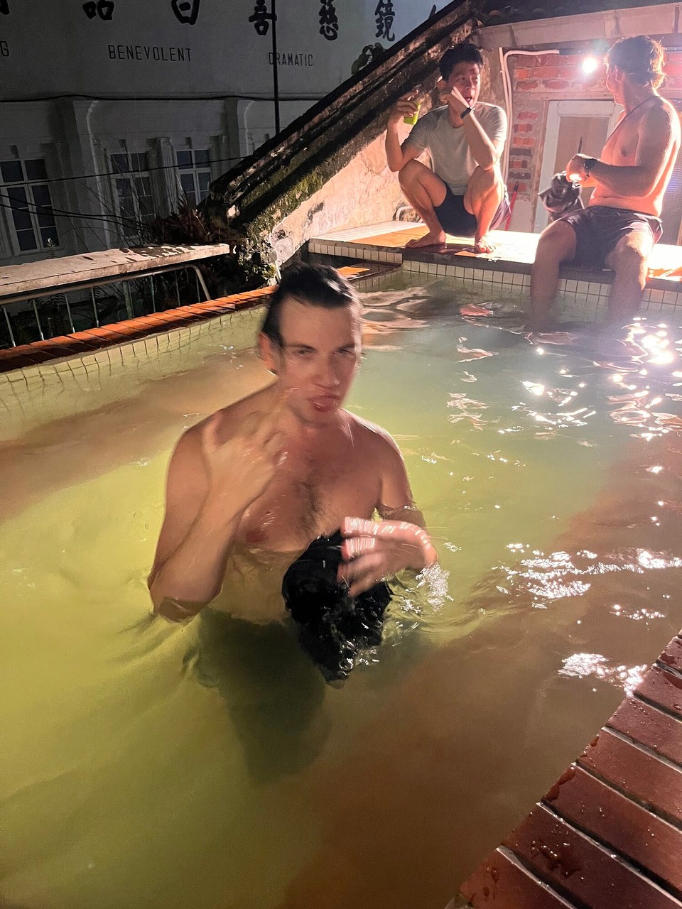 Malaysia - Kuala Lumpur - Ross was loving life on the jacuzzi
