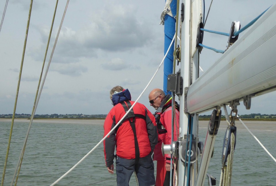 United Kingdom - Felixstowe - Not being able to go into our berth until high tide, we anchored for some lunch.