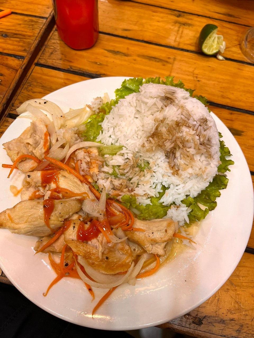 Vietnam - Hanoi - A bite to eat for dinner, chicken and rice 