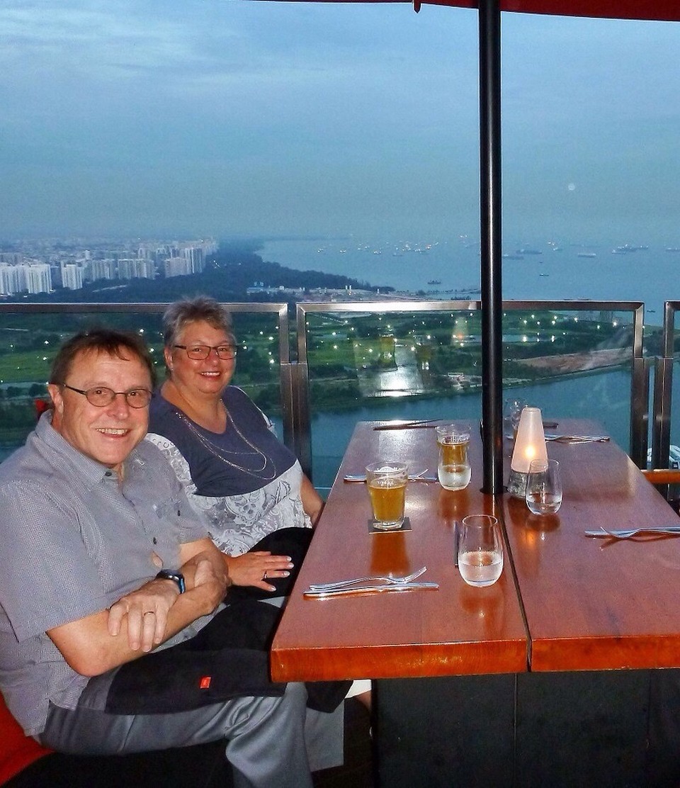 Singapur - Marina - Unser Tisch mit Aussicht 