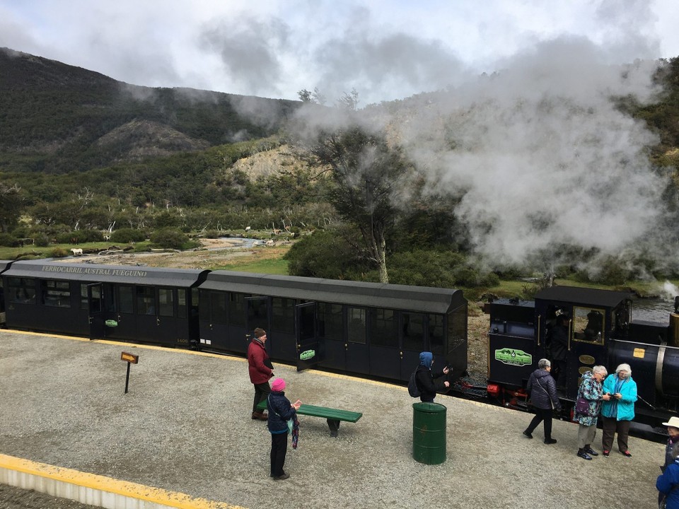 Argentina - Ushuaia - Train arriving in the station