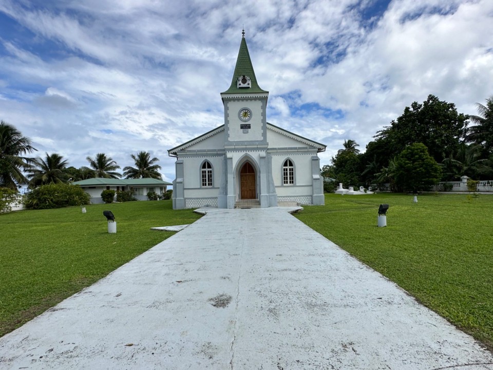 Französisch-Polynesien - Moorea-Maiao - Anglianiesche Kirche von 1870 eines der ältesten Gebäude in Polynesien 