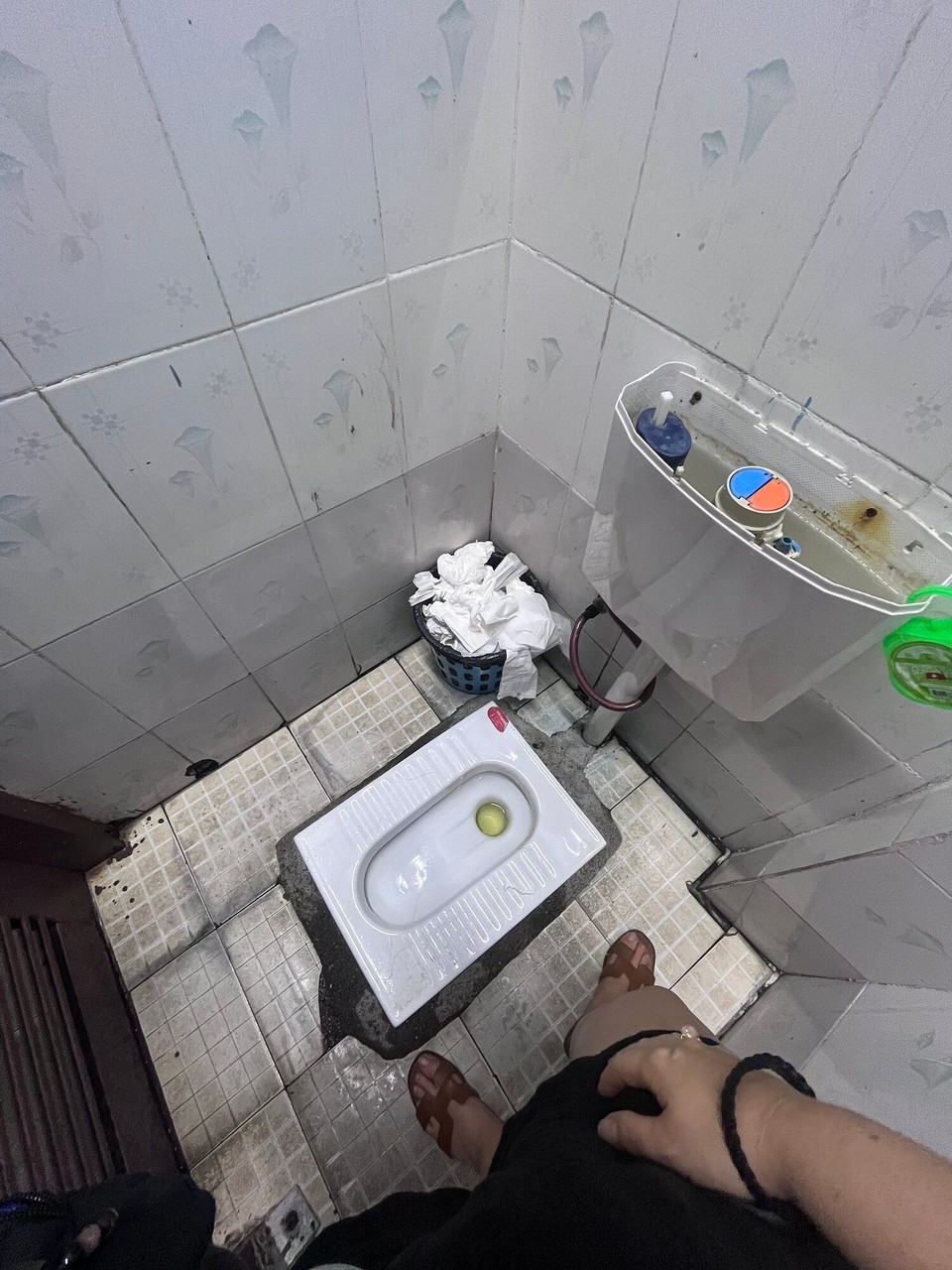 Laos - Luang Prabang - Nearly the worst toilet so far, but least there was a handle to hold on to 