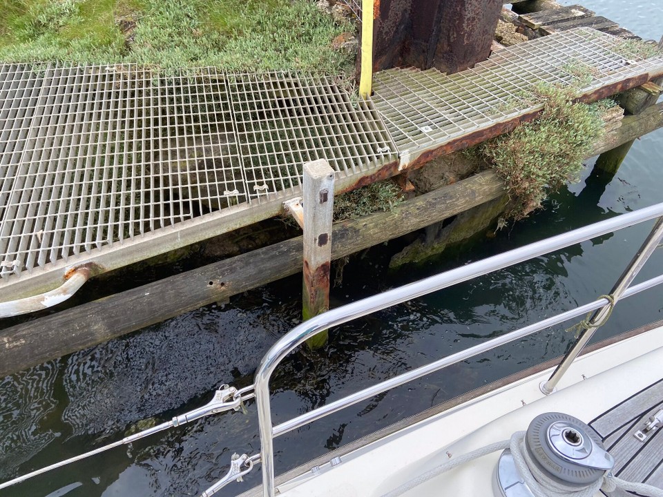 United Kingdom - Walton On The Naze - Although high tide, it was neaps; shallow and narrow to leave the Yacht Basin at Walton, so we were the only boat to go out.