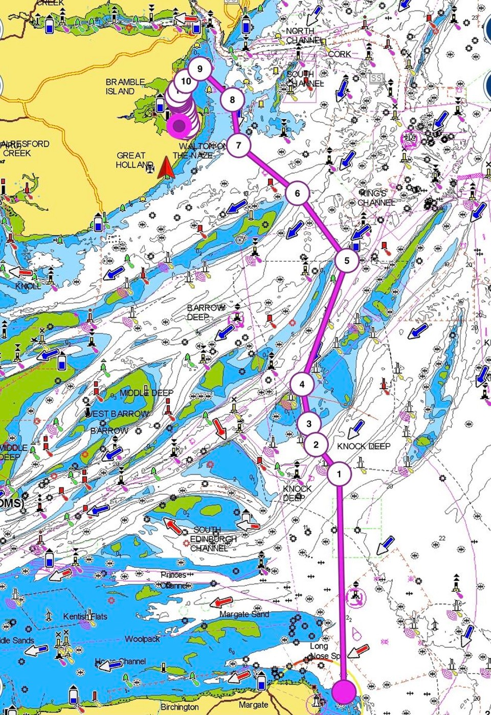 United Kingdom - Walton On The Naze - Another long passage of over 100 nautical miles taking 14 hours, so very grateful for calm conditions to end the day….