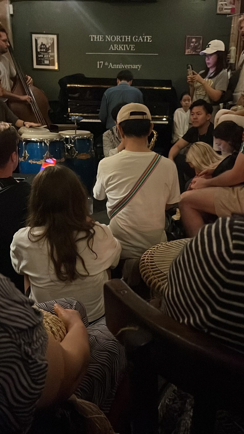 Thailand - Mueang Chiang Mai - We then got the shared cab back to the North Gate Jazz bar. It was so cool in there and the music was really good but it was the smallest place I’ve ever been to! People were sat on the floor just to see them, apparently it’s like this 7 days a week, we were lucky to get seats! 