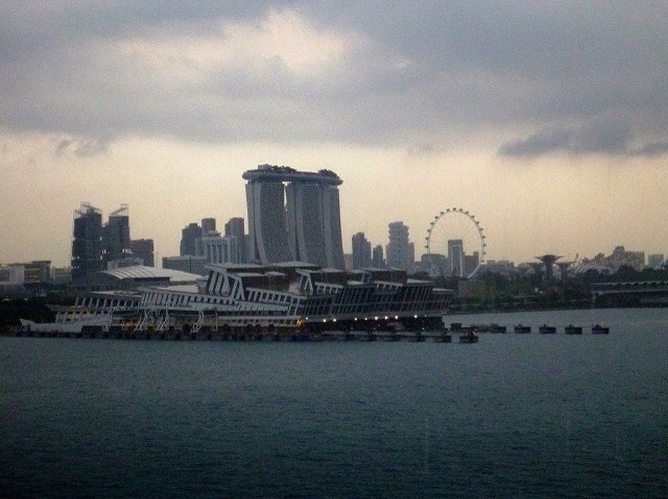 Singapur - Marina - Die Anlegestelle in Sicht