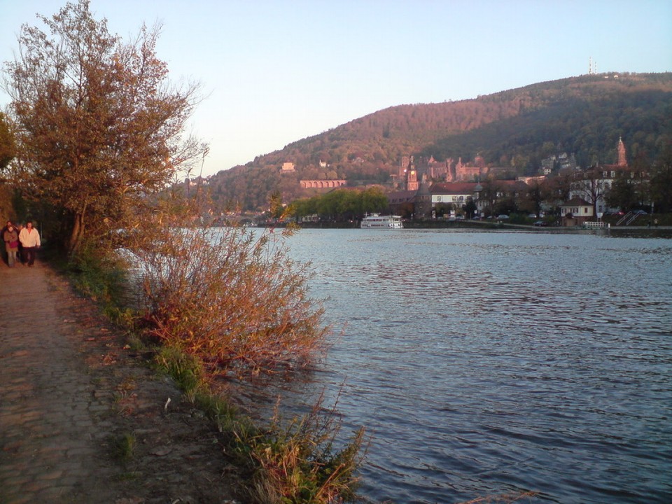 Deutschland - Heidelberg - Sonntagsspaziergang am Neckar, Blick auf Heidelberg