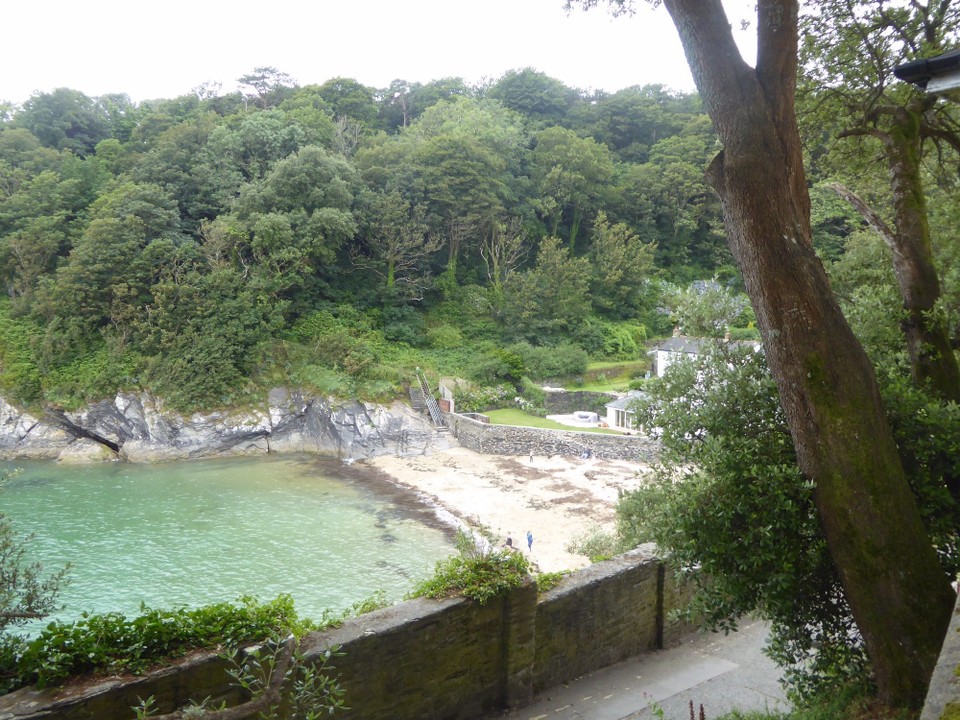 United Kingdom - Fowey - Looking down on Readymoney Cove. Unfortunately with the mizzly, cool weather and rubbish amongst the seaweed on the beach, it didn’t look an inviting place for a swim.