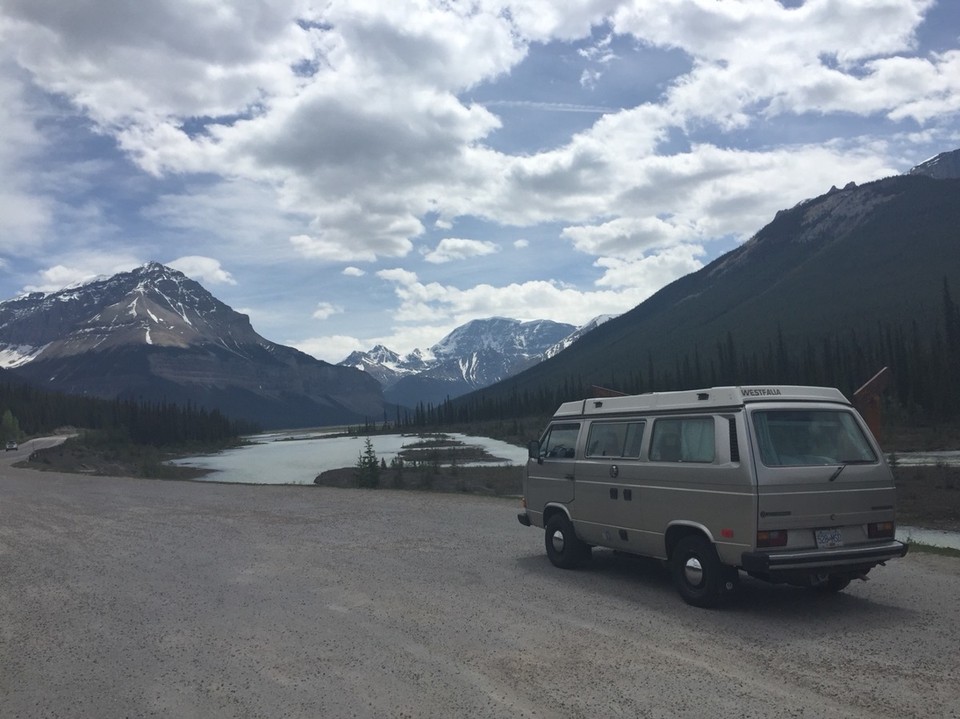 Canada - Jasper to Athabasca Glacier - Van met uitzicht.
