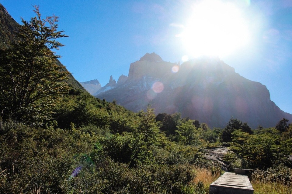 Chile - Torres del Paine - 2. Tag des W-Trek: Los geht’s bei strahlendem Sonnenschein...