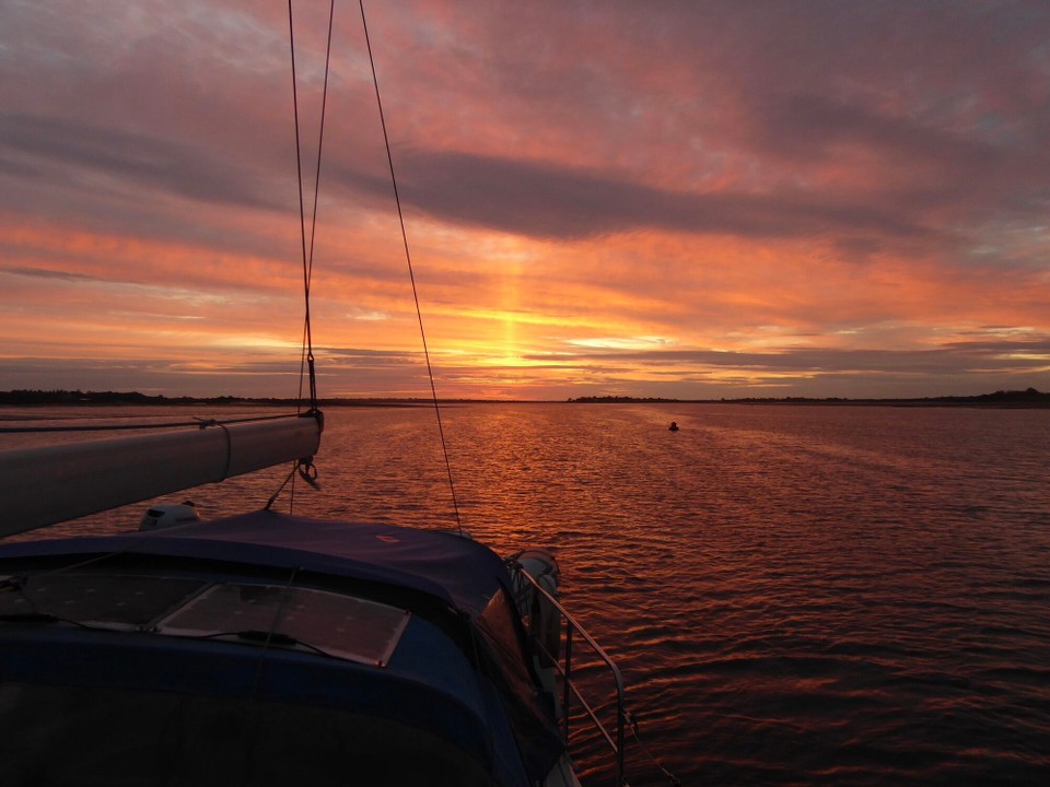United Kingdom - Maldon - The sunrise beat the sunset, and foretold high winds and rain to come.