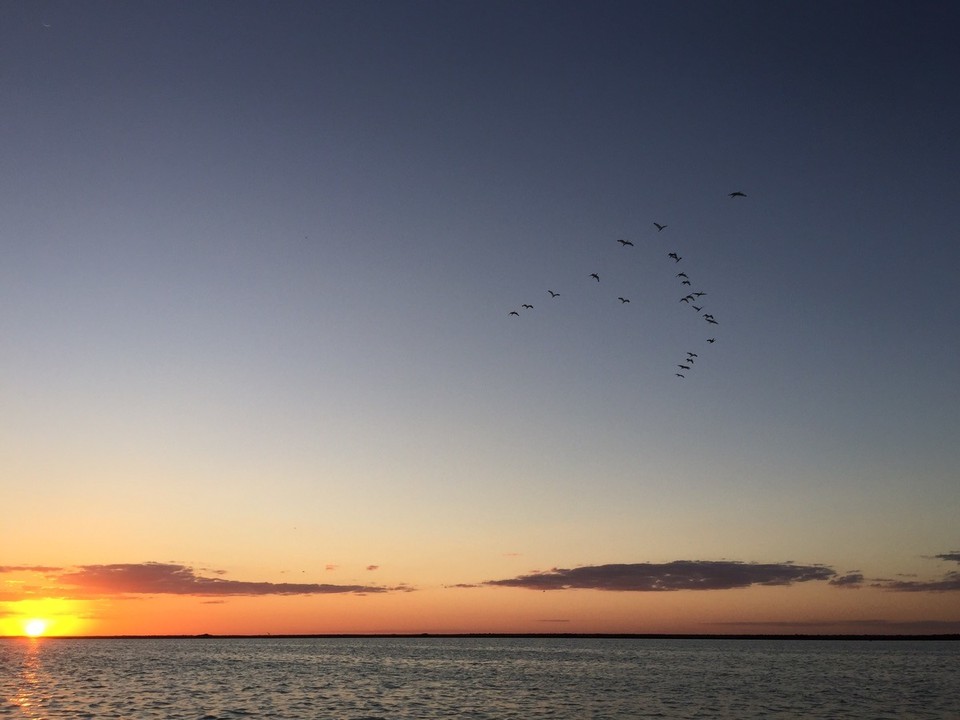 Mexiko -  - Sonnenuntergang über der Lagune...