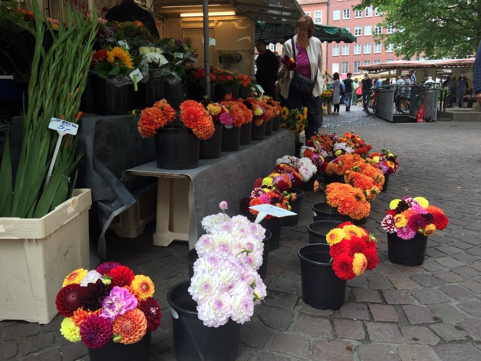 Germany - Bremen - Fresh flowers at the Markt Platz. 