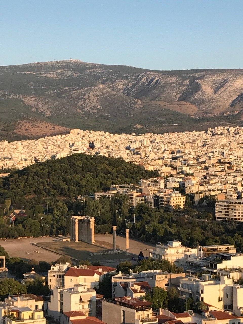 Greece - Athens - Temple of Olympian Zeus from Acropolis