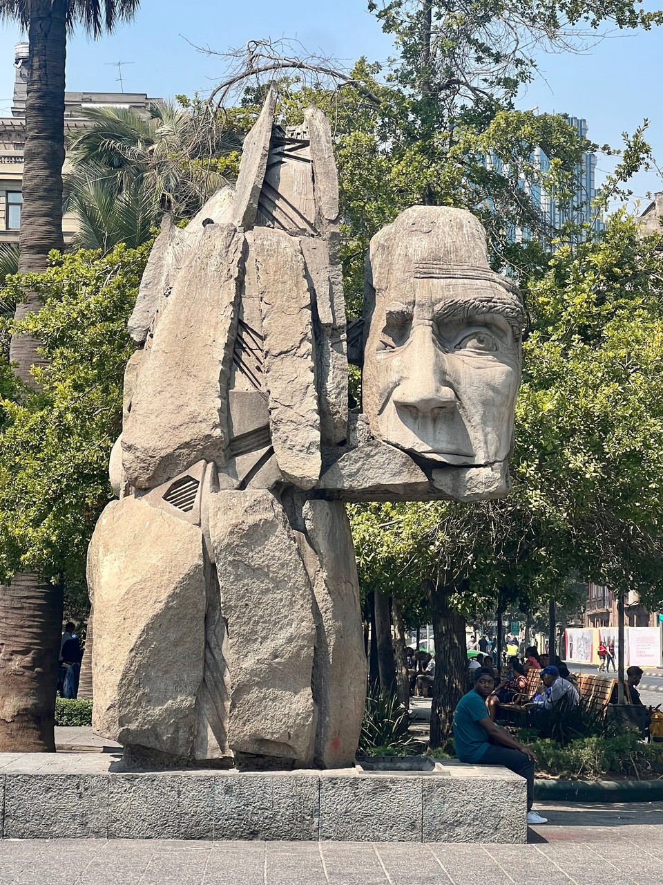 Chile - Santiago - In the main square, this is a statue noting the huge influence of the Maipo people