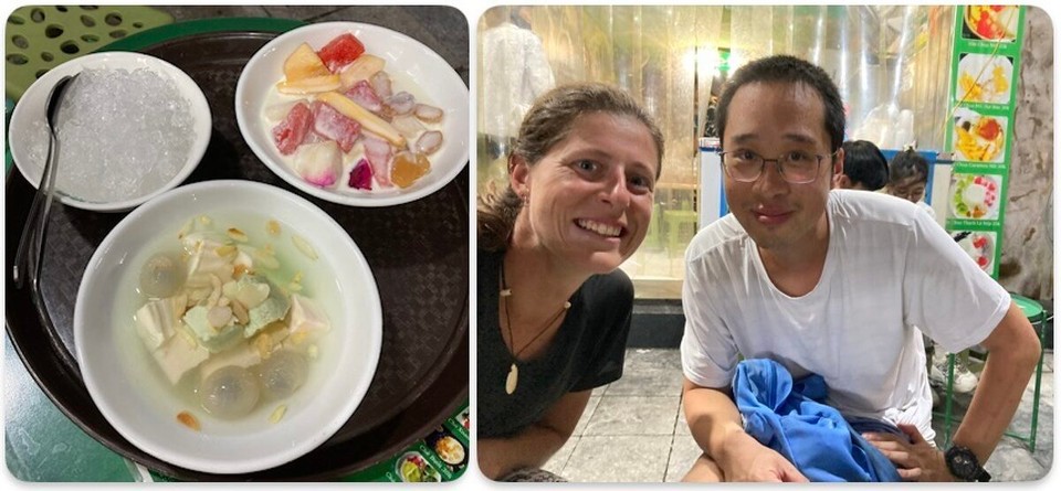 Vietnam - Hanoi - Zum Abschluss des Tages gönnen wir uns noch ein je Dessert - ich nehm die bunte Schüssel mit saisonalen Früchten in Kokosmilch (Hoa Qua dam Theo Mua)
