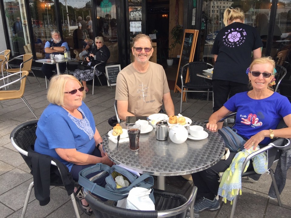  - United Kingdom, Torquay, Torbay - Devon Cream Tea with Vera (£6.75 for tea and 2 scones with jam and clotted cream) at Lulu's Wine Bar and Coffee Shop, on the esplanade of Torquay. 