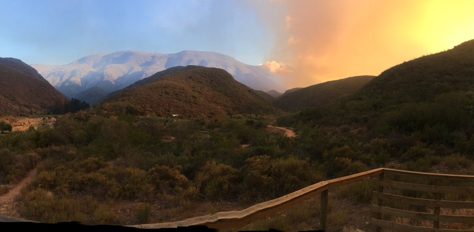 Südafrika - Robertson - bush fire comes ... wir ziehen aus ... 