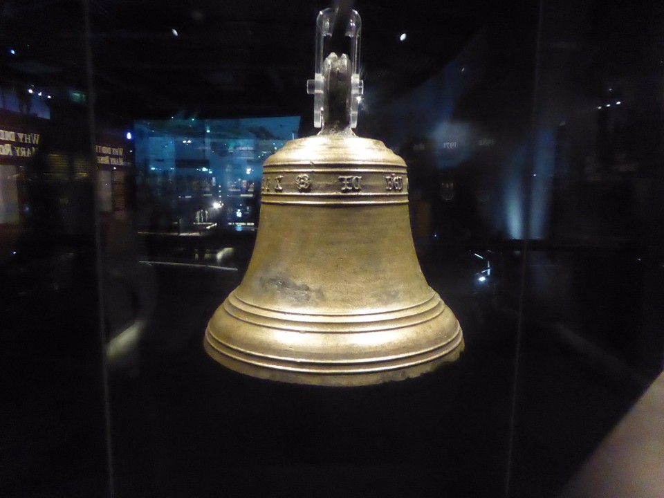 United Kingdom - Portsmouth - There are several theories expounding why The Mary Rose sank, but it may have been a combination of events, including modifications making her unstable, additional heavy guns increasing her draught and an inexperienced and insubordinate crew. The bronze bell, made in 1511, was rung to mark time.