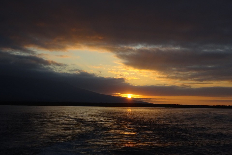 Ecuador - Fernandina Island - Sunset over Fernandina