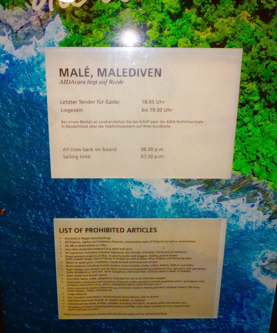 Malediven - Malé - Unsere Liegezeit für jeden sichtbar