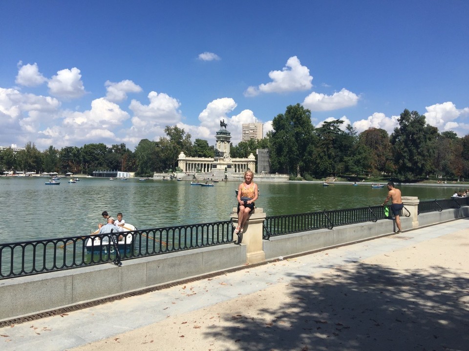 Spain - Madrid - Parque del Buen Retiro. The Monument to King Alfonso XII in the background. 