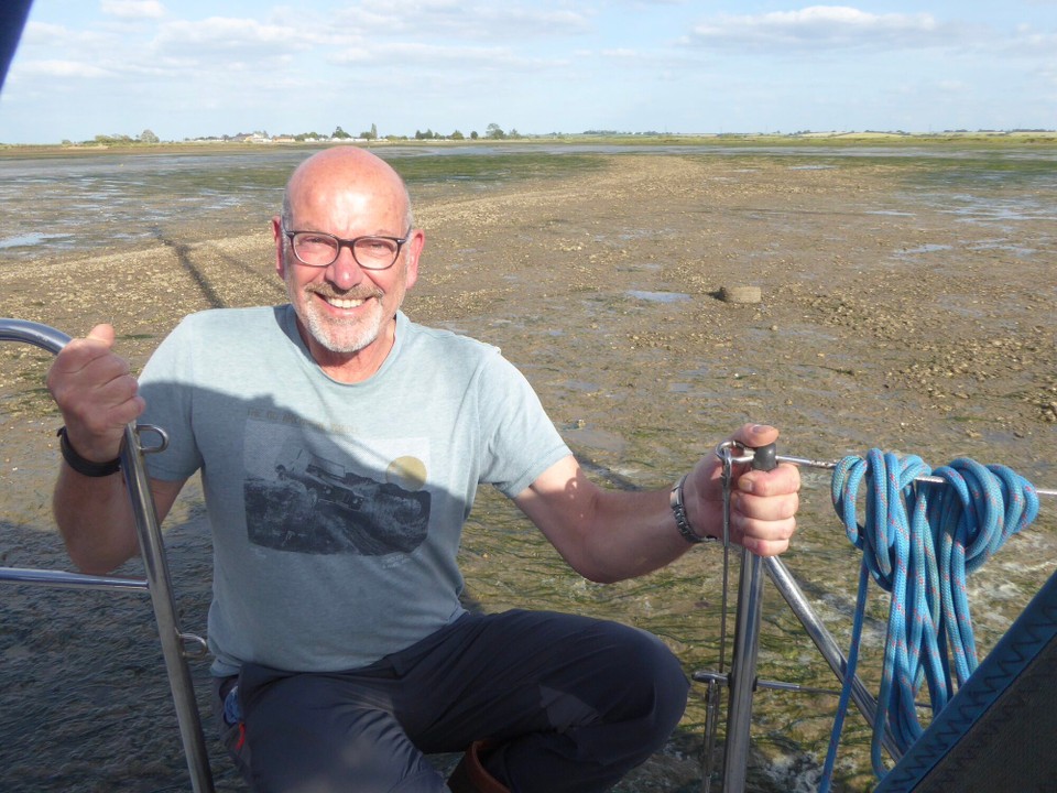 United Kingdom - Southminster - Kevin was keen to take photos whilst we were dried out, but realising it might be easy to jump off Avalon, it would be a lot more hassle to reboard (refer to the film ‘Open Water’), he decided against it.