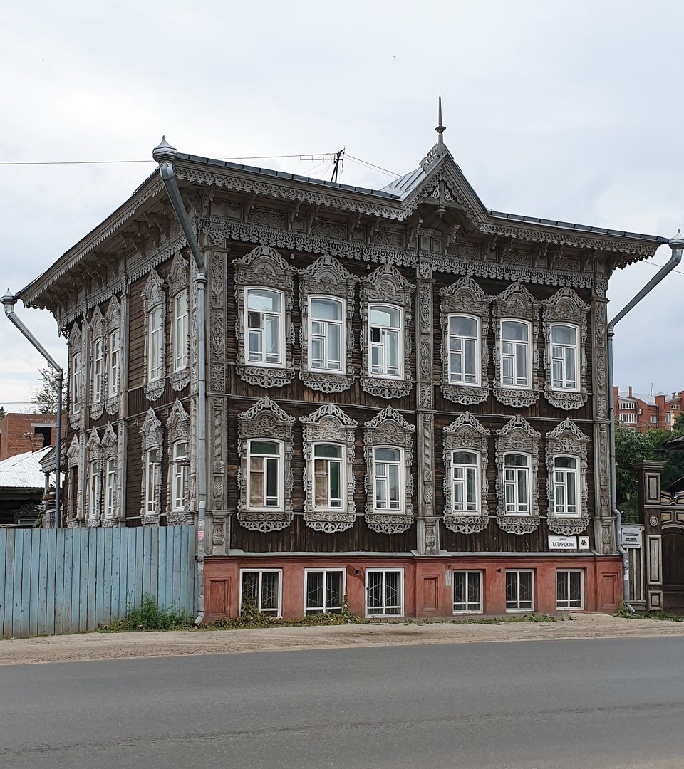 Russia - Tomsk - Typical Siberian wooden house, Tomsk