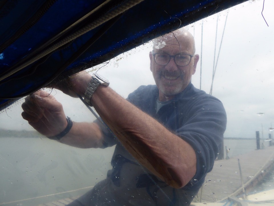 United Kingdom - Chelmsford - Our poor sprayhood is finally succumbing to years of Scottish and Irish winters, and beginning to fall apart; the stitching on one side has rotted completely so the ‘window’ started to fall out.