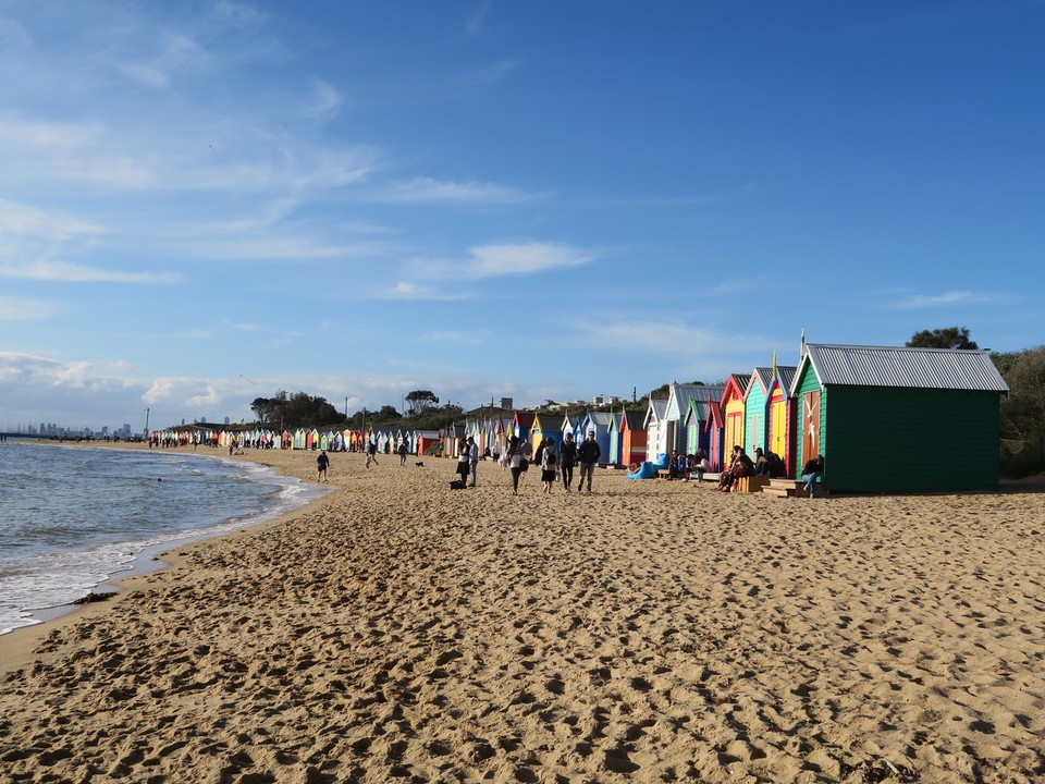 Australia - Melbourne - Brighton beach et des baraques de plages multicolores